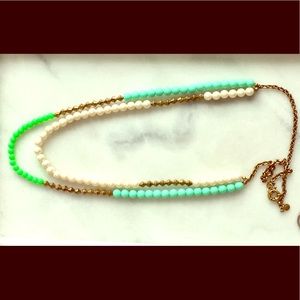 💠J. Crew Turquoise, Gold, Pearl & Lime Necklace💠